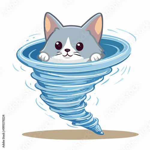 Cute Cat in a Tornado