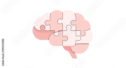 Colorful Brain Puzzle Illustration Representing Cognitive Complexity