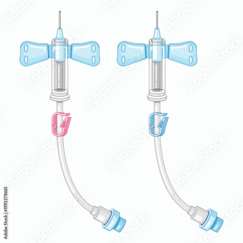 Butterfly Needle and IV Infusion Set Illustration