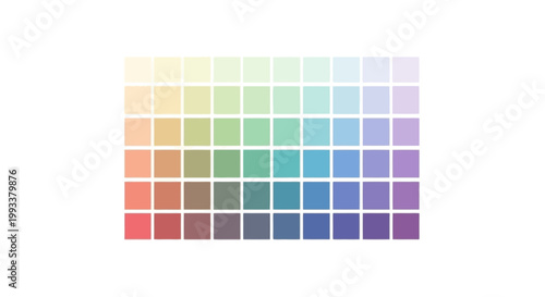 Color Palette of Soft Pastel Shades in a Gradient Pattern