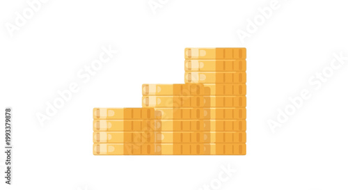 Gold Coin Stacks for Financial Investment and Wealth Growth
