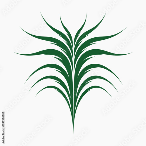 A fresh green plant vector illustration featuring herbal rosemary leaves and spring foliage branches to represent organic nature and botanical growth