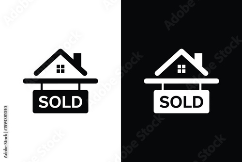 House sold real estate sign with a clean background