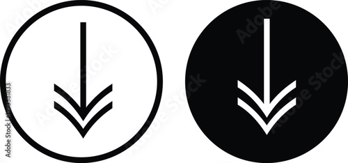 Up down arrow icon set. Direction and movement symbols. Vertical sign. Navigation and interface design. Directional arrow icon pack. 
