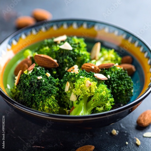 Frischer Brokkoli mit Mandeln