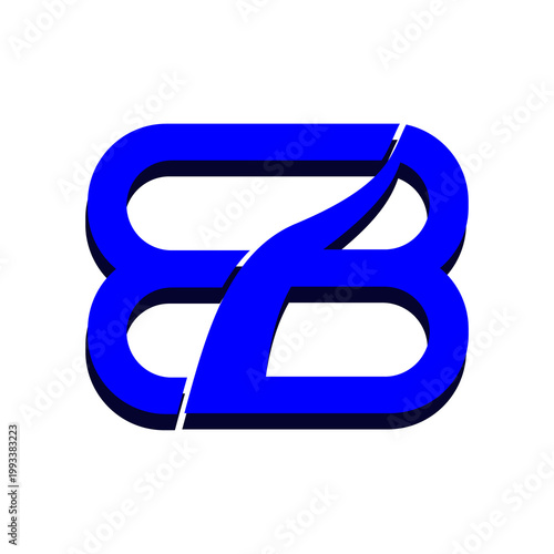 abstract blue font letter E B
