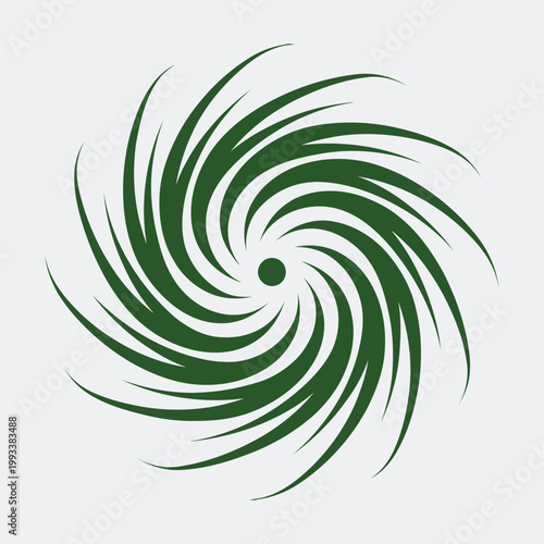 A seamless vector illustration of an abstract green floral swirl pattern with blue wave ornaments and light spiral textures for a nature-inspired wallpaper backdrop