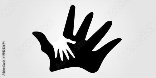 Caring hand logo, vector illustration