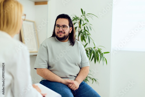 Patient and Therapist Conversation in Clinic During Mental Health Consultation and Support Session