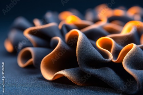 Macro Shot of Elegant Textile Detail in Womens Couture Fabric Design with Warm Lighting