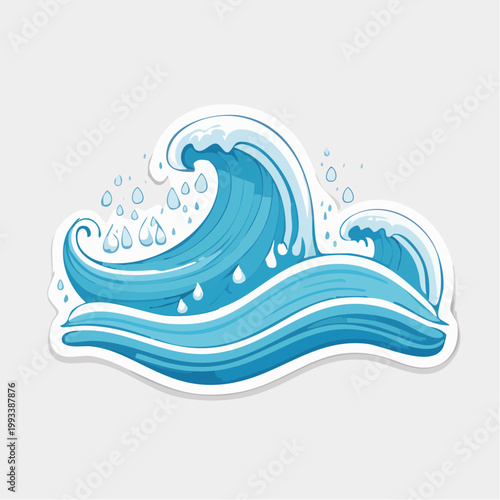 Stylized Ocean Waves with Water Droplets