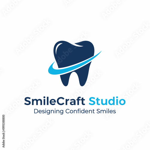 SmileCraft Studio Dental Logo Design.