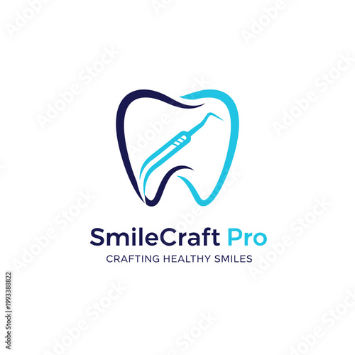 SmileCraft Pro Dental Logo Design.