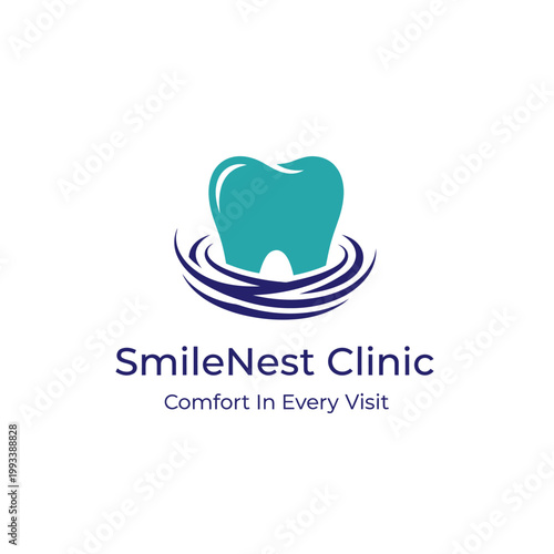 SmileNest Clinic Dental Logo Design.
