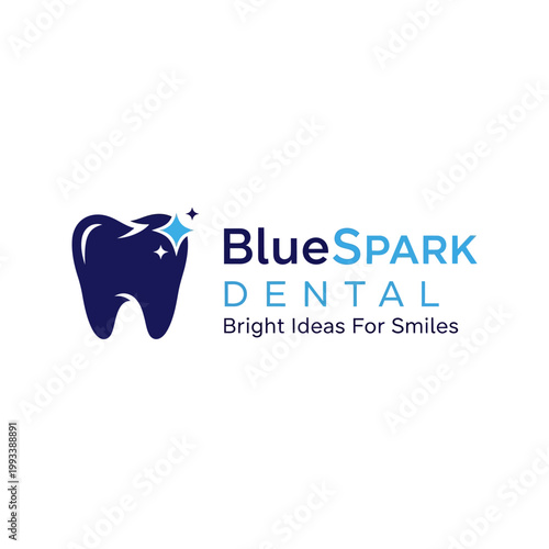 Blue Spark Dental Logo Design.