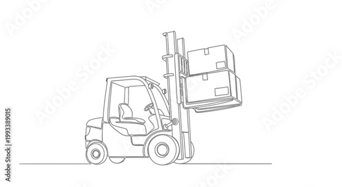 Forklift with a large box load.