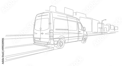 Large Van on the Move Quickly.