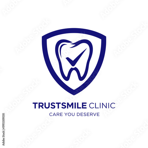 Dental clinic logo with tooth icon.