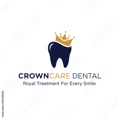 Dental Crown Logo Design Template.