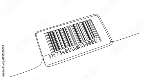 Barcode label with numbers and code.