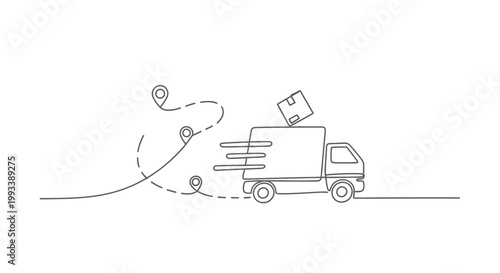 Delivery truck with falling boxes outside.