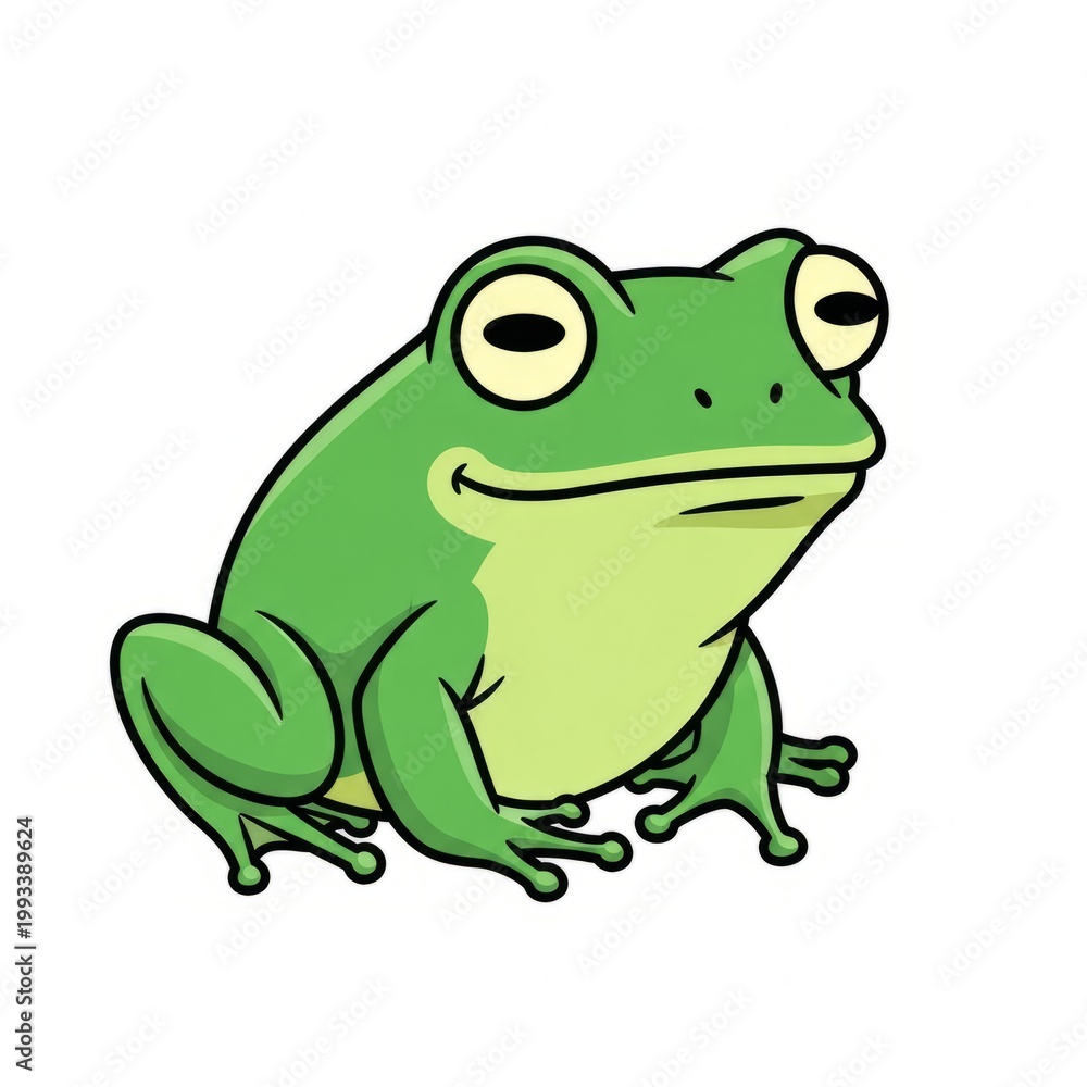 Obraz premium Frog meme vector illustration isolated on white background. Funny and expressive frog character suitable for social media, stickers, and entertainment design.