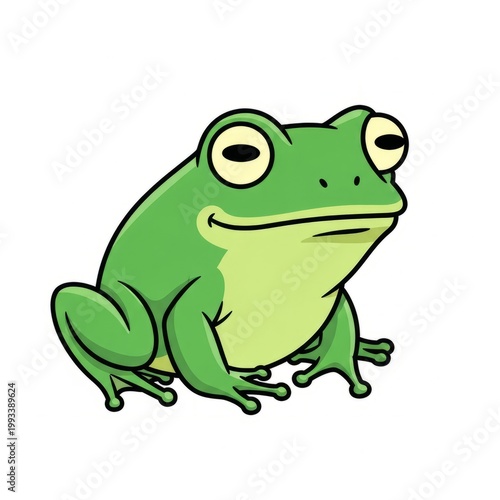 Frog meme vector illustration isolated on white background. Funny and expressive frog character suitable for social media, stickers, and entertainment design.