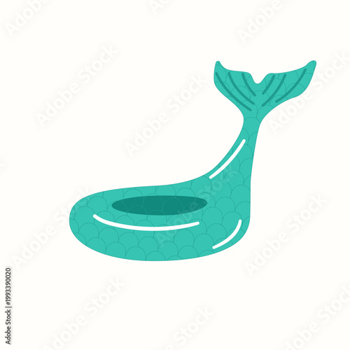 Mermaid tail inflatable swim ring, ocean pool float, summer water toy