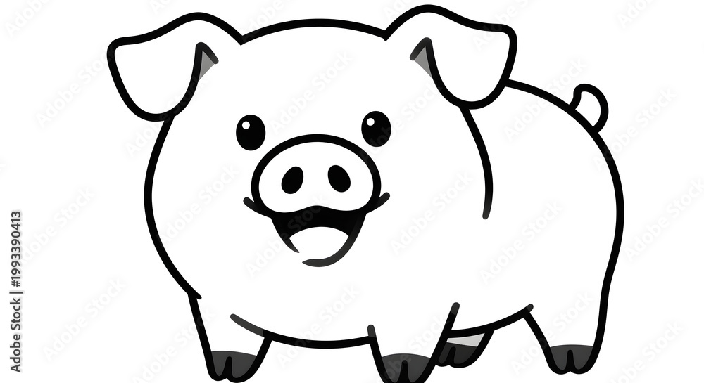 Fototapeta premium A pig with a big smile on its face