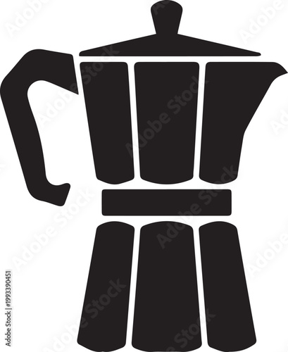 Italian Moka Pot Espresso Coffee Maker Silhouettes