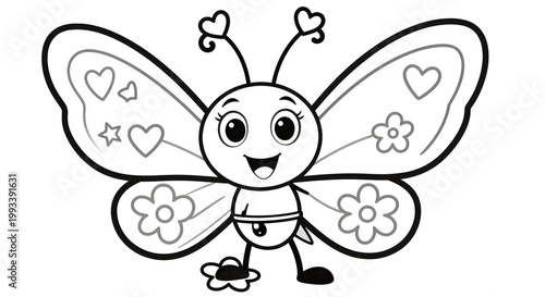 A butterfly coloring page