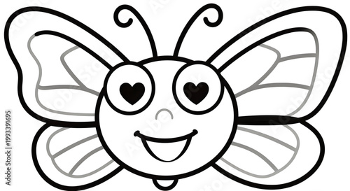 A butterfly with a smile on its face