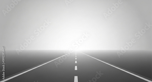 Empty Highway Stretching Towards Bright Horizon.