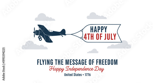 Patriotic airshow, American flag, Independence Day, 4th of July, flying banner vector