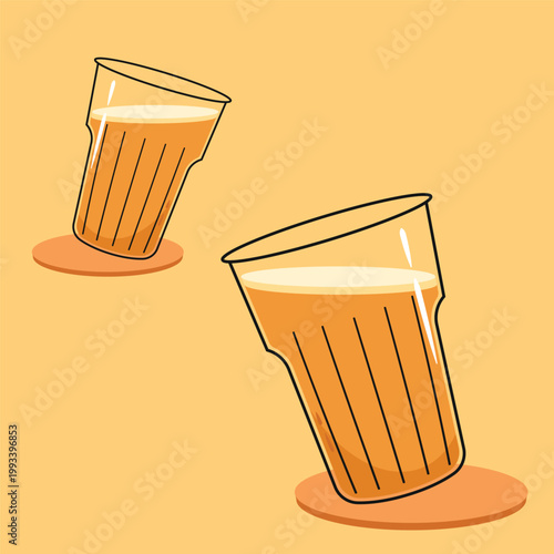 Indian hot drink vector. Indian chai icon. Chai is Indian drink. Kerala tea shop illustration vector eps. Indian Kerala roadside. Kerala tea shop line drawing. Kerala Old.