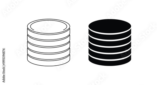 A minimalist depiction of two stacked cylindrical forms one light and one dark showcasing contrast high quality professional
