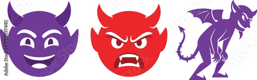 Three cartoon devils a vibrant and playful depiction of mischief and imagination