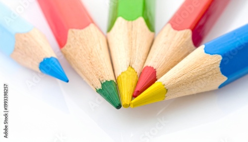Colorful Sharpened Pencils Close-Up – Creative Visual for Editorial, Lifestyle, or Artistic Branding Themes
