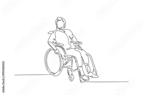 Person in wheelchair on a ramp disability accessibility