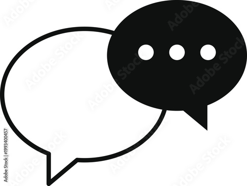 Set of chat and talk icon. Speech bubble and messaging symbols. Help desk and communication design. Online conversation and talk sign. Modern web policy signs