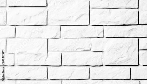 High contrast seamless white stone brick wall texture abstract modern architectural geometric background vector illustration.