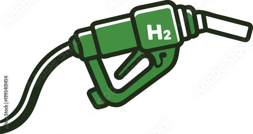 Green Hydrogen Fuel Pump Icon for Sustainable Energy Concept