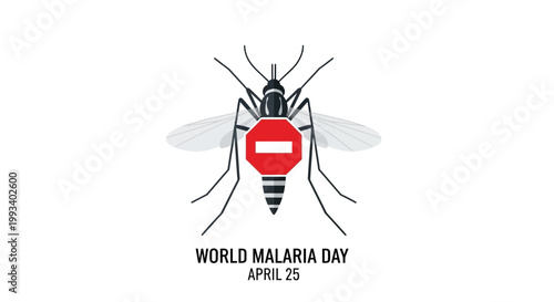 World Malaria Day, mosquito awareness, vector icon, health campaign, disease prevention
