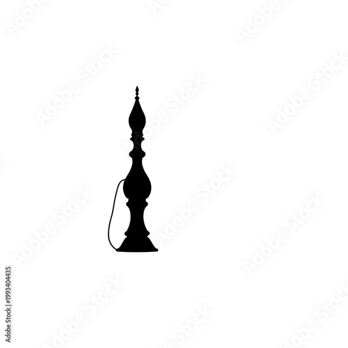 Decorative lamp silhouette in black for Vesak Day celebration  