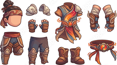 Cartoon character fantasy costume pieces.