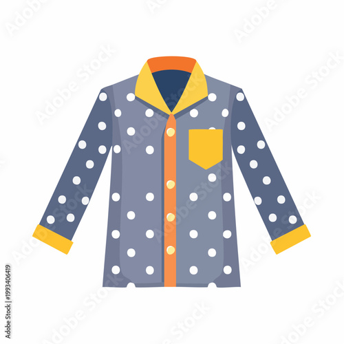 Polka Dot Pajama Shirt Illustration