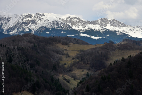 Mountain landscape. Carpathian Mountains in Romania.