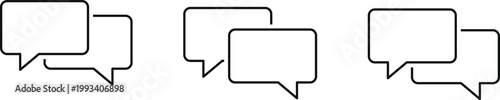 Set of chat and talk icon. Help desk and communication design. Speech bubble and messaging symbols. Online conversation and talk sign. Modern web policy signs