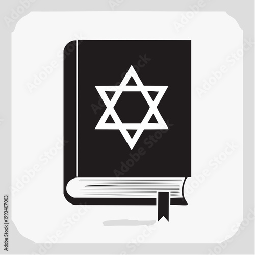 Torah Book Icon with Star of David