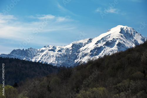 Mountain landscape. Carpathian Mountains in Romania.